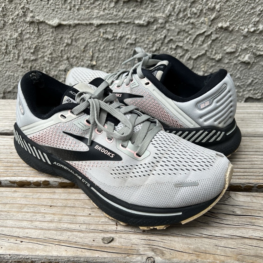 Brooks Shoes Women Size 7.5 Adrenaline GTS 22 Light Grey Running, Jogging - Picture 3 of 11
